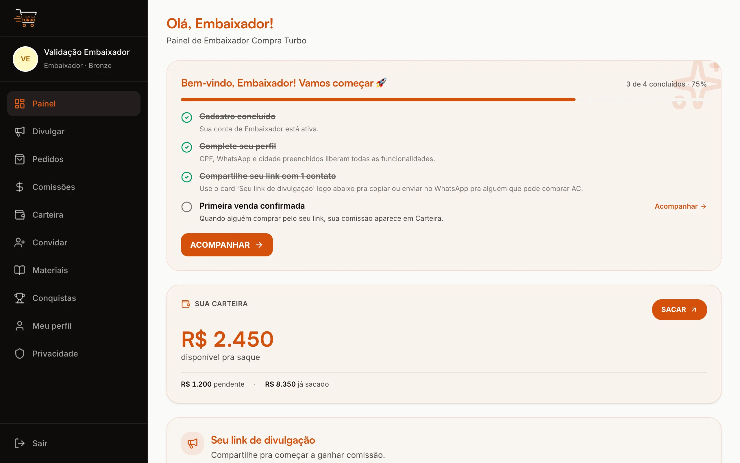Painel — Acompanhe tudo em tempo real